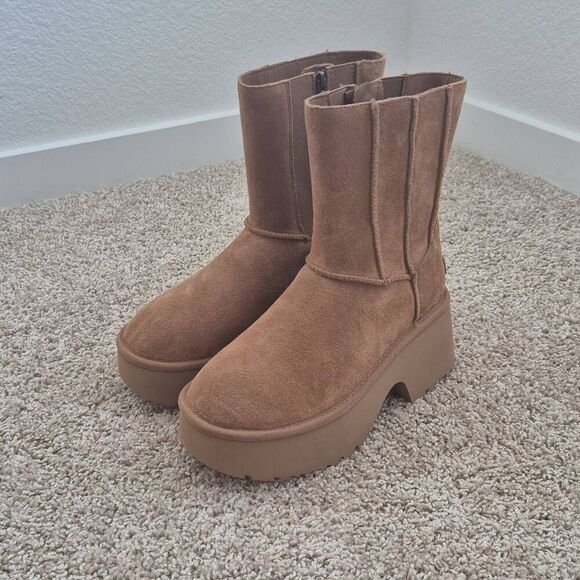 UGG Twin Seam New Heights Boots Brown Size 7 - Picture 1 of 6